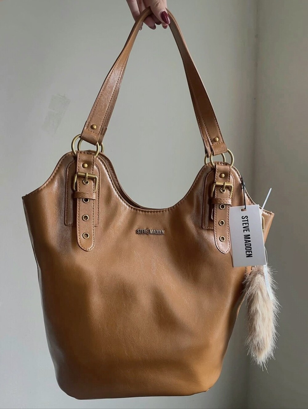 Steve Madden Tan Leather Tote Bag